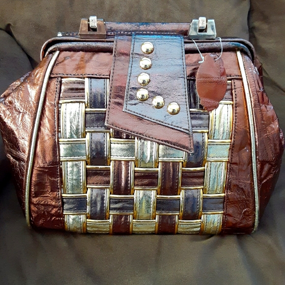 Bronze and gold handbag - Picture 3 of 8